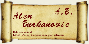 Alen Burkanović vizit kartica